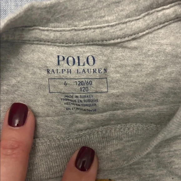 Polo by Ralph Lauren Gray Long Sleeve Kids Tee - Picture 3 of 4